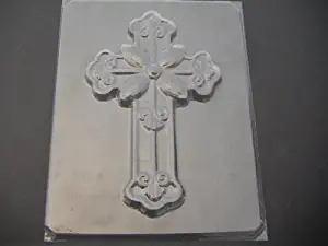 Large 8 x 5 inch Fancy Cross Chocolate Candy Mold