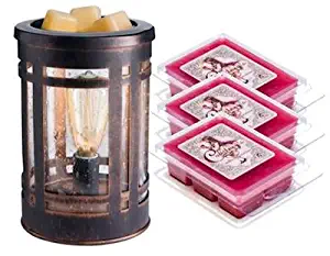 Mission Edison Bulb Illumination Fragrance Warmer Gift Set with 3 Courtneys Wax Melts - Patchouli-Pure