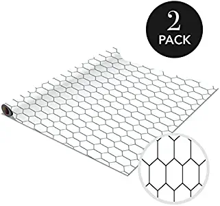 Simplify 2 Pack Self-Adhesive Shelf Liner Contact Paper, Cut to Fit Grid, Peel & Stick, Removable, Decorative Wall Covering, Drawers, Shelves, Cabinets & DIY, Honeycomb White