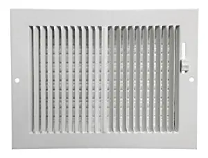 Hart & Cooley 661 Series 8" x 6" White Ceiling or Sidewall Register #010814 (Fits a 8" x 6" Hole)