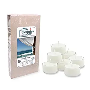Country Jar Beach Linen Tea Light Candles, (8-Pack/.75 oz. ea.) 100% Natural Soy (3 OR More Sale!)