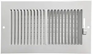 Hart & Cooley 661 Series 8" x 4" White Ceiling or Sidewall Register #010812 (Fits a 8" x 4" Hole)