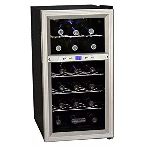 Koldfront TWR181ES 18 Bottle Dual Zone Freestanding Thermoelectric Wine Cooler