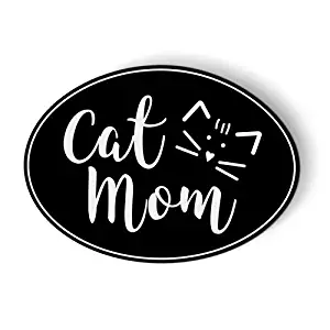 AK Wall Art Cat Mom Cute Oval - Magnet - Car Fridge Locker - Select Size