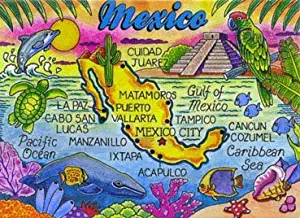 Mexico Map Caribbean Fridge Collector's Souvenir Magnet 2.5" X 3.5"