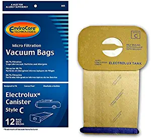 EnviroCare Vacuum Bags for Electrolux Canister - Style C - Generic (Bag of 12)