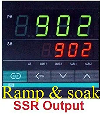 Programmable PID Temperature Controller Ramp and Soak SSR Output with 60 Segment timely Cycles fr Kiln Paragon Ceramic Pottery Glass