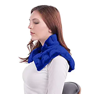 Heated Microwaveable Neck and Shoulder Wrap - Herbal Hot/Cold Deep Penetrating Herbal Aromatherapy (Slate Blue)