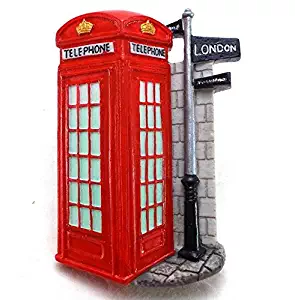 Telephone Booth, London Souvenir Fridge Magnet Toy Set 3D Resin Collection