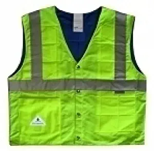 Evaporative Cooling Traffic Safety Vest, Hi-Viz Lime, Large, Clearance, #6538 by Techniche