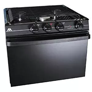 Atwood Mobile Products 52382 Wedgewood Black 17" Glass Piezo Oven Range 3 Burner