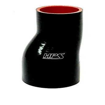 HPS HTSOR-225-250-BLK Silicone High Temperature 4-ply Reinforced Offset Reducer Coupler Hose, 60 PSI Maximum Pressure, 3" Length, 2.25" > 2.5" ID, Black