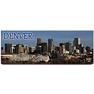 Denver panoramic fridge magnet Colorado travel souvenir