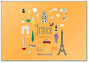 Travel To France Symbols And Icons, Illustration Classic Fridge Magnet