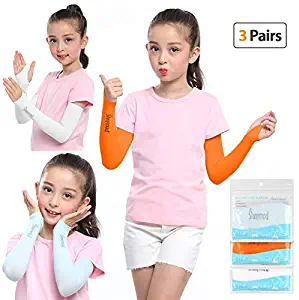 SHINYMOD UV Protection Arm Sleeves 1 Pair/3 Pairs UPF 50+ Cooling Sunblock or Arm Warmer Sleeves for Kids with/No Thumb Hole