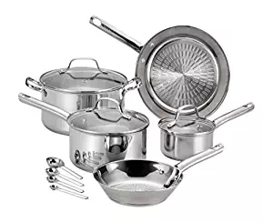 T-fal 2100096045 Pro E760SC Performa Stainless Steel Dishwasher Oven Safe Cookware Set, 12-Piece, Silver, 0