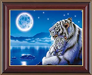 3D Home Wall Art Decor Lenticular Pictures, Tiger Collection Holographic Flipping Images, 12x16 inches Animal Poster Painting, Without Frame, Tiger Mother & Baby