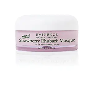 Eminence Organic Skincare Strawberry Rhubarb Masque with Vegan Friendly Hyaluronic Acid, 2 Fluid Ounce