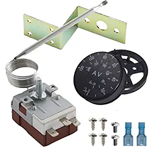 American Volt Adjustable Electric Fan Thermo Sensor Switch Radiator Coolant Temperature Probe Control Kit