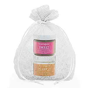 Plump it Eye & Face Moisturizer Cream with Lip Scrub All Natural Organic Wrapped in Organza Bag: Exfoliante, Firming, Moisturizer, Anti Aging, Tightening, Day and Night Skin Care Made for Men Women