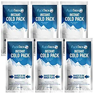 Disposable Instant Cold Pack (6-Pack) - Emergency Breakable First Aid Kit Content for Body Injuries - Perfect for Sports, Camping, Vacation, Athletes, Fitness Trainers - 4.5 x 7.5 inches.