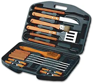 Chefs Basics HW5231 18-Piece Stainless-Steel Barbecue Grilling Tool Accessories Utensils Set with Spatula, Tongs, Forks, Brush, and Carrying Case