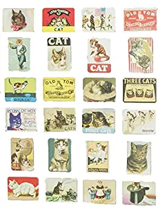 MISWEE 24-pcs Magnetic Fridge Magnets Refrigerator Sticker Scenery Home Decoration Animal Classic cars Accessories Magnetic Paste Arts/Crafts (Cat) 