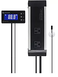 KETOTEK KT4000 Digital Temperature Controller Outlet Thermostat, 2 Stage Heating and Cooling Mode US Plug 1100W with Sensor for Homebrew, Aquarium, Incubator, Pet Breeding, Reptiles