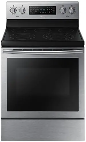 Samsung Appliance NE59J7630SS 30" 5.9 cu. ft. Freestanding Electric Range with 5 Smooth Top Electric Elements, Storage Drawer in Stainless Steel