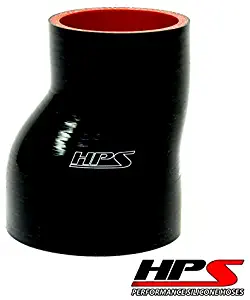 HPS 3" > 3.5" ID x 3" Long 4-ply Silicone Offset Reducer Coupler Hose Black (76mm > 89mm ID x 89mm Length)