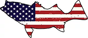 American Flag Striped Bass Refrigerator Bumper Magnet - Perfect Patriotic Fisherman Gift