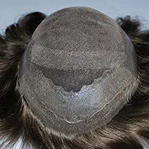 Dark Brown Mens Toupee Hairpiece Hair System 100% Human Hair #3 Color