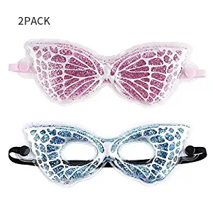 Gel Eye Mask Cooling Eye Mask for Relaxing, Spa Gel Ice Eye Mask with 2 Pack for Headache, Dry Eyes, Dark Circles, Stress Relief