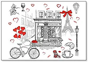 France Paris Sketch Illustration Fridge Magnet