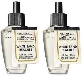 Bath and Body Works 2 Pack White Sands Beaches Wallflowers Fragrance Refill. 0.8 fl oz.