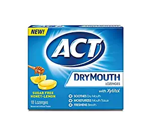 ACT Dry Mouth Lozenges, Honey-Lemon, 18 Count