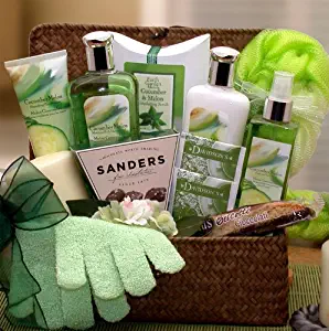 Cucumber Melon Spa Gourmet -Women's Birthday, Holiday, or Mother's Day Gift Basket Idea