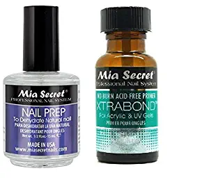 Mia Secret Professional Natural Nail Prep Dehydrate and Xtra Bond Primer 0.5 Ounce