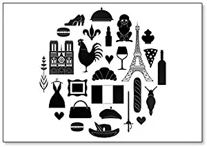 Silhouettes Symbols of France Fridge Magnet