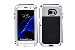 Galaxy S7 Edge Case,Armor Tank Aluminum Metal Shockproof Military Heavy Duty Protector Cover Hard Case for Samsung Galaxy S7 Edge rotector Cover Hard Case for G9350 (silver)