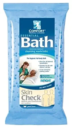 Sage Products Essential Bath Bath Wipe - 7856PK - Fragrance-Free, 5 medium weight, 5 Each / Pack