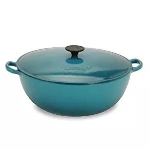 Cast Iron Soup Pot with Lid Color: Caribbean, Size: 2.75 Qt.