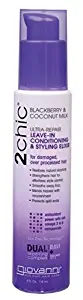 Giovanni 2chic Ultra Repair Leave-In Conditioner and Styling Elixir, Blackberry and Coconut Milk, 4 Fluid Ounce
