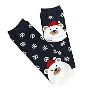Midress Christmas Holiday Socks Women Girls Cute Cartoon Print Casual Socks Xmas Cute Unisex Socks Slipper Boots Shoes Socks