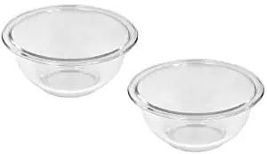 Pyrex Prepware 1-Quart Rimmed Mixing Bowl, Clear (Pack of 2)