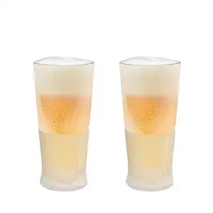 Host 1740 Freeze Mug Beer Glass, One Size, White Silicone Band