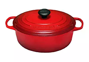 Le Creuset Signature Enameled Cast-Iron 6.75 Quart Oval French (Dutch) Oven, Cerise (Cherry Red)