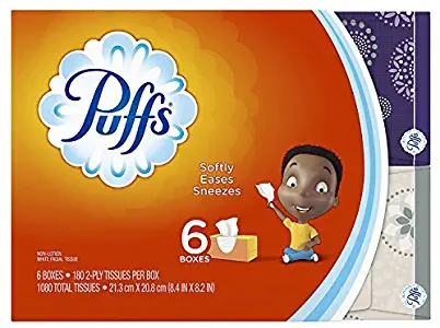 Puffs Everyday Basic Facial Tissues - 180 ct - 6 Pack (Packaging May Vary)