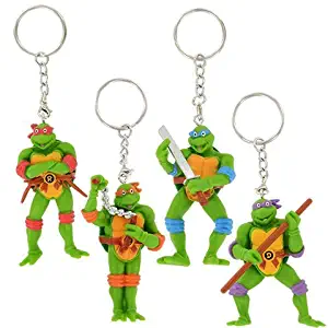 Kids Spring Summer Fun Backyard Outdoor Playtime Teenage Mutant Ninja Turtle SET OF 4 TMNT Keychains