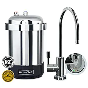 WaterChef U9000 Premium Under-Sink Water Filtration System with Intelligent Monitor (Polished Chrome Designer Faucet) 
